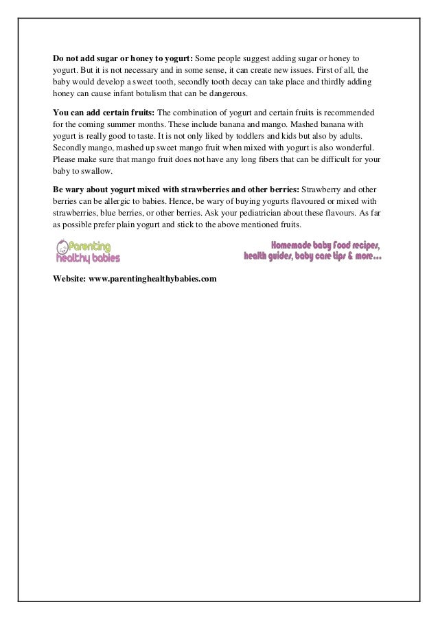 Health benefits of yogurt for babies