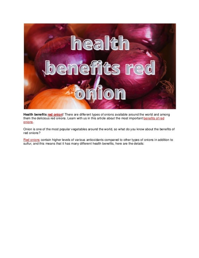 Health benefits red onion