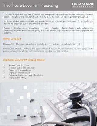 DATAMARK Healthcare Document Processing Brochure