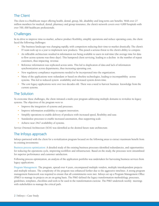 InfosysPublicServices - Healthcare SOA | Program Management Framework | PDF