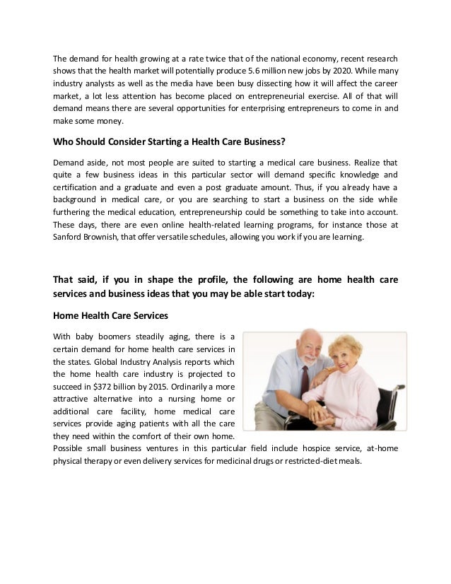 Health care and medical business ideas you could start