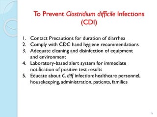 Cdiff Contacxt Isolation Health care associated infections | PPTX