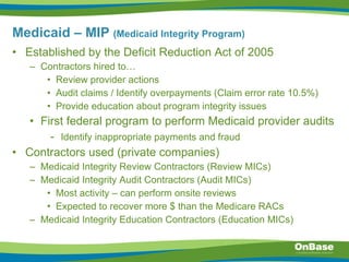 Medicaid Program Integrity Healthcare audits: Helping organizations understand audit guidelines ...