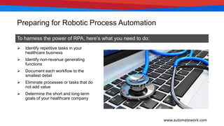 Robotic Process Automation in Healthcare | PDF