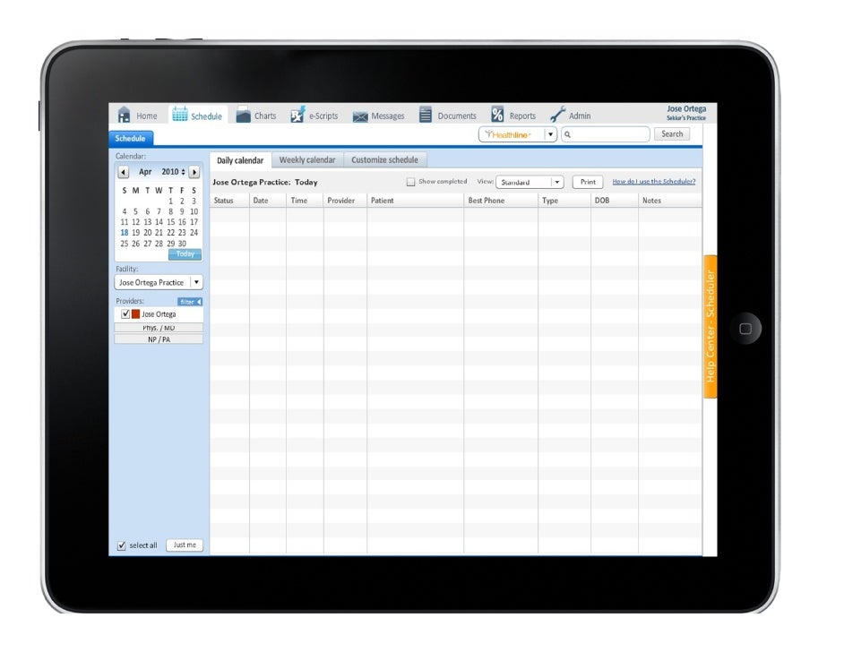 Health Care Clipboard iPad Application