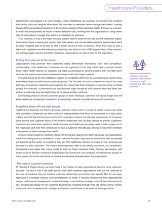 Health Consumer Representative Example Placing Customer Centricity at the Heart of Healthcare | PDF