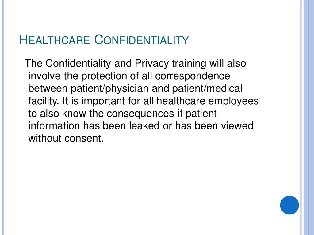 Healthcare Confidentiality