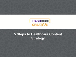 5 Steps to Healthcare Content
Strategy

 