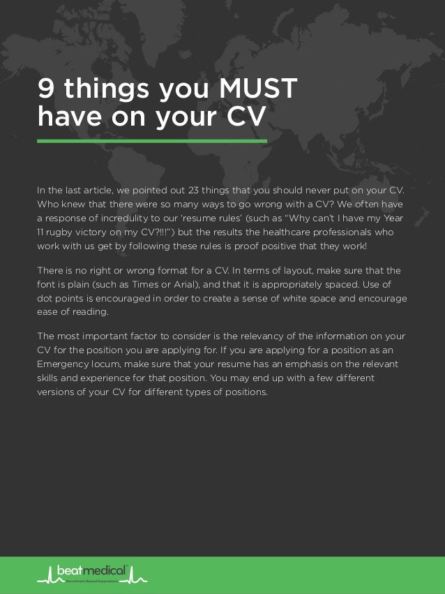 important things to include in a resumes