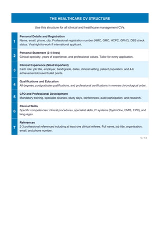 Comprehensive Healthcare CV Guide 2026: Crafting Clinical Resumes That ...