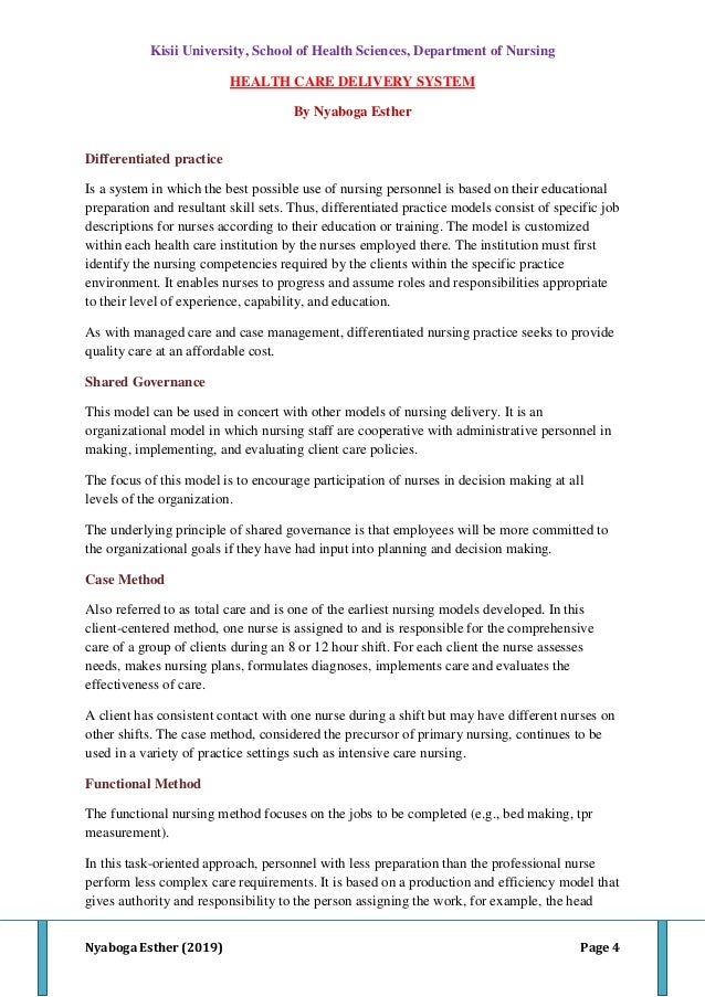 Health Care Delivery System