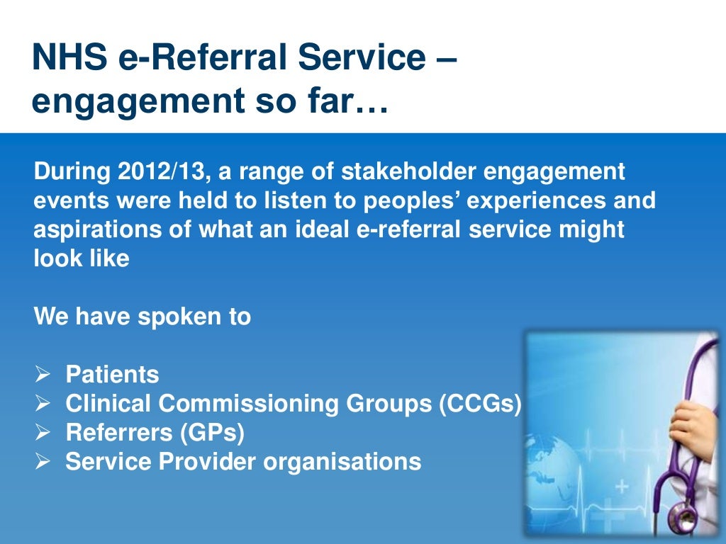NHS eReferral Service (ERS) Presentation at the Heathcare Efficiency…