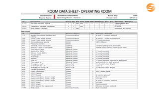 ROOM DATA SHEET- OPERATING ROOM
 