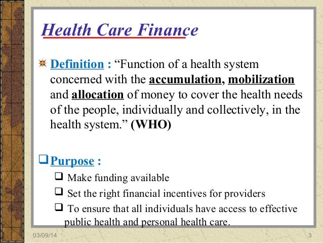 Health care finance in india
