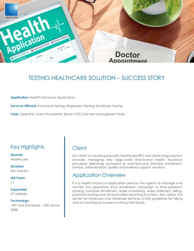 Success Story Healthcare Insurance Testing Services Success Story Healthcare Insurance Testing Services