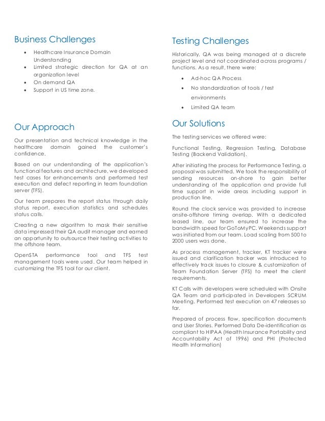 Success Story Healthcare Insurance Testing Services Success Story Healthcare Insurance Testing Services
