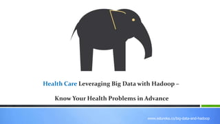 www.edureka.co/r-for-analytics
www.edureka.co/big-data-and-hadoop
Health Care Leveraging Big Data with Hadoop –
Know Your Health Problems in Advance
 