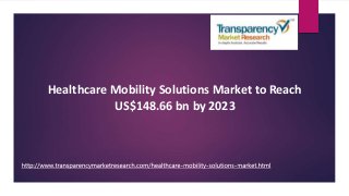 Healthcare Mobility Solutions Market to Reach
US$148.66 bn by 2023
 