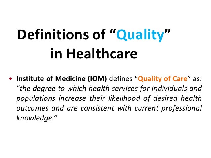 Healthcare Quality Concepts