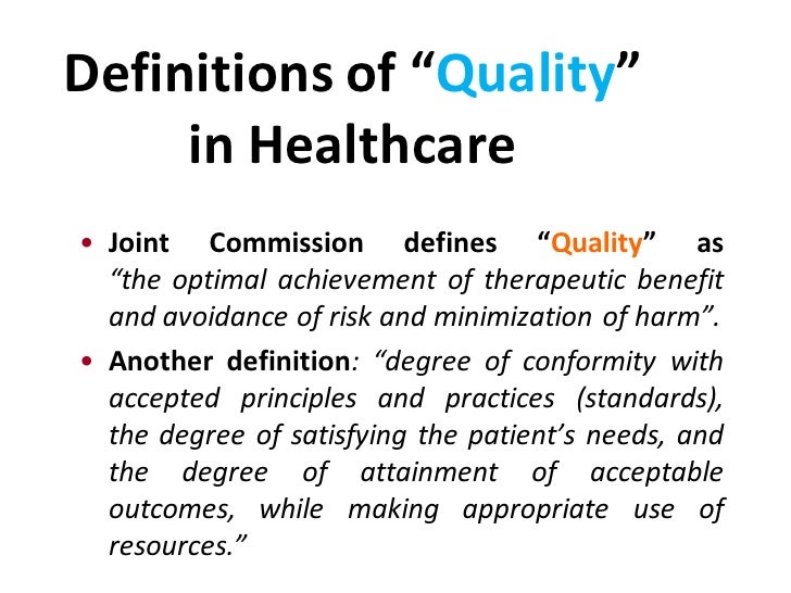 healthcare quality definition