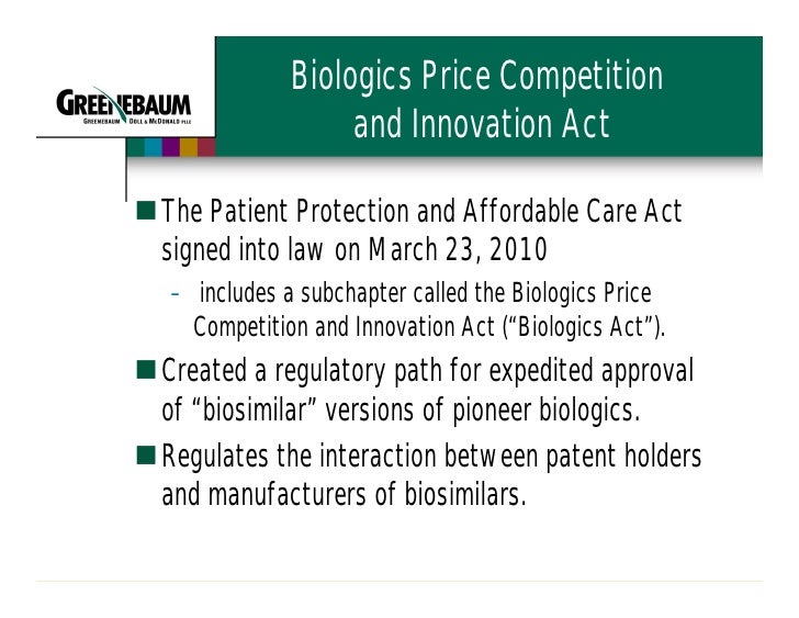 Health Care Reform And Biologics