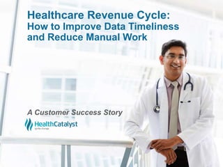 Healthcare Revenue Cycle:
How to Improve Data Timeliness
and Reduce Manual Work
A Customer Success Story
 