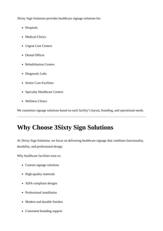 Comprehensive Healthcare Signage Solutions for Safer, Smarter Medical ...
