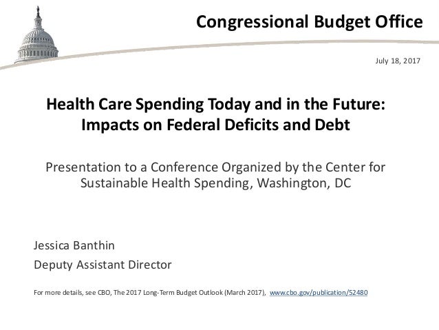 Congressional Budget Office
Health Care Spending Today and in the Future:
Impacts on Federal Deficits and Debt
Presentatio...