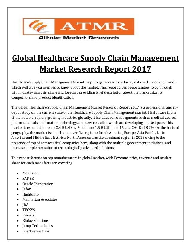 Research focused on the Global Healthcare Supply Chain Management