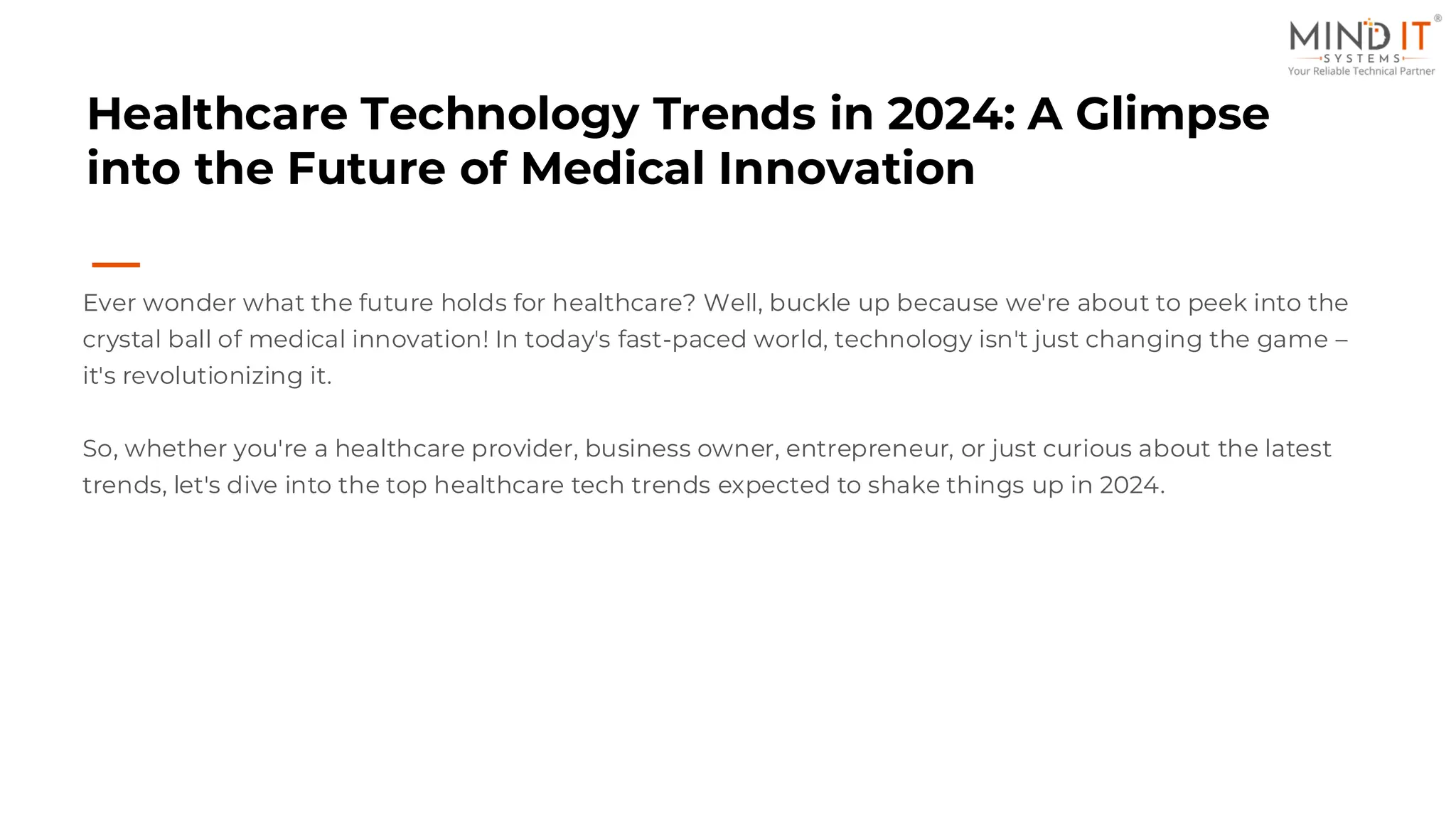 Healthcare Technology Trends in 2024 - The Future | PDF