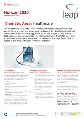Healthcare thematic fact sheet