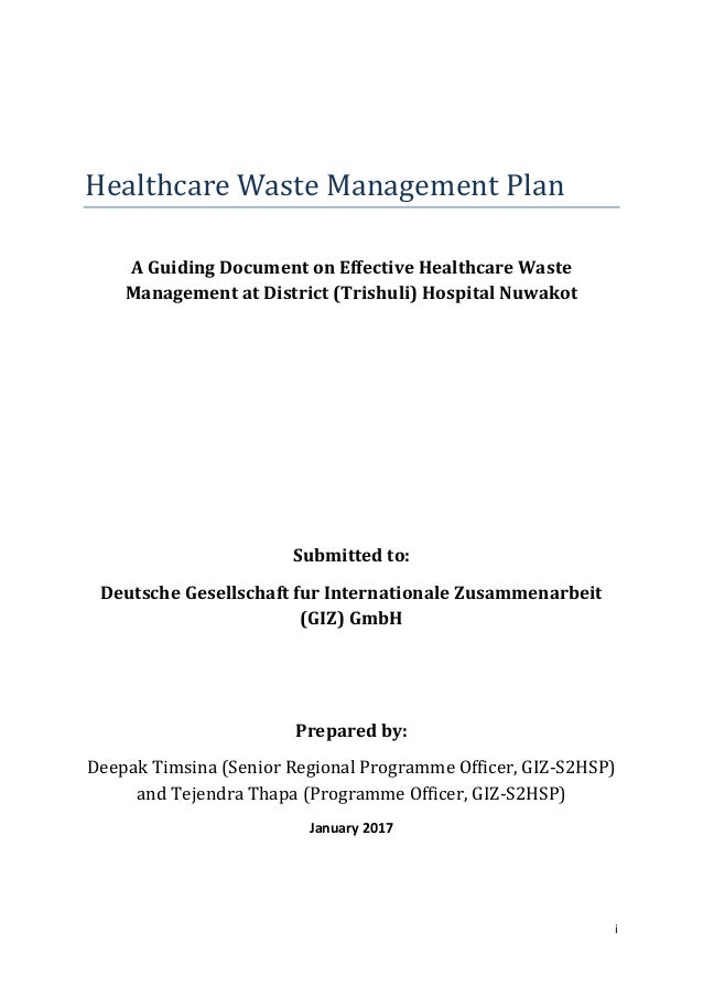 healthcare waste management plan 2017