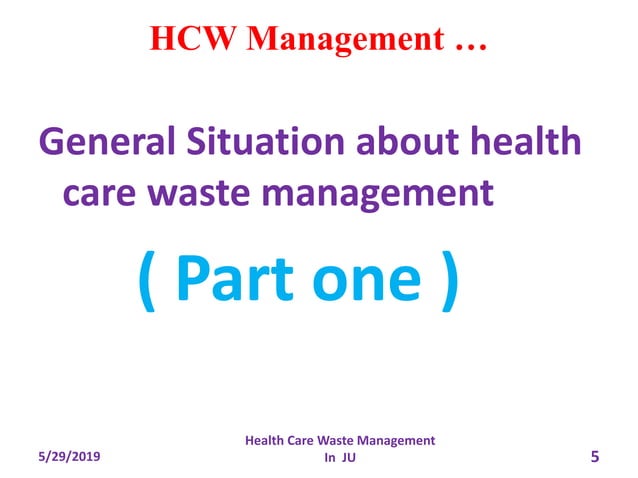 Health care waste management pptx | PPTX | Healthcare Industry | Industries