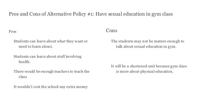 pros and cons of sex education