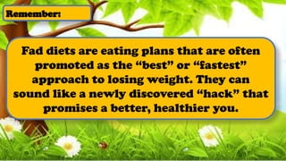 Health and Fitness Facts and Fads -Example: Weight Loss and Fad Diets ...