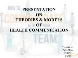 PRESENTATION
ON
THEORIES & MODELS
OF
HEALTH COMMUNICATION
Presented by:-
Palka Mittal
PGDPH
HVSU
 