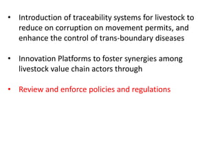 Participatory diagnostics of animal health service delivery systems in Mali