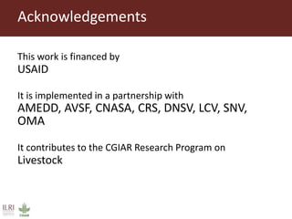 Participatory diagnostics of animal health service delivery systems in Mali