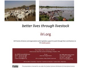 Participatory diagnostics of animal health service delivery systems in Mali