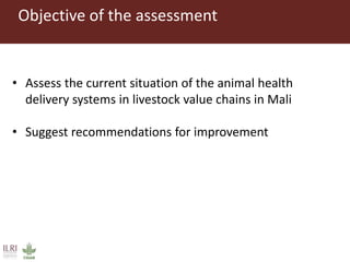 Participatory diagnostics of animal health service delivery systems in Mali