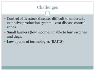 Delivery of animal health services: Opportunities and challenges in extensive systems in Botswana