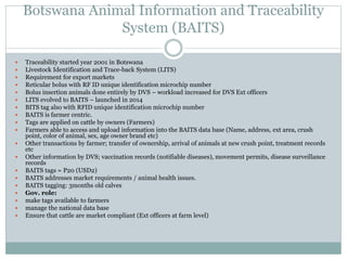 Delivery of animal health services: Opportunities and challenges in extensive systems in Botswana