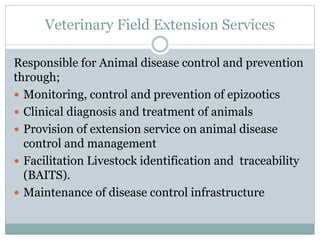 Delivery of animal health services: Opportunities and challenges in extensive systems in Botswana