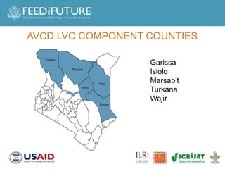 AVCD LVC COMPONENT COUNTIES
Isiolo Garissa
Isiolo
Marsabit
Turkana
Wajir