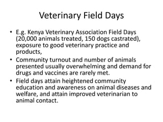 Delivery of animal health services in extensive livestock production systems in Kenya