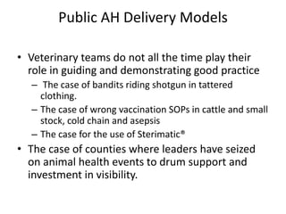 Delivery of animal health services in extensive livestock production systems in Kenya