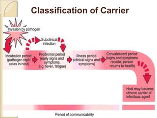 Chronic carriers
Chronic carriers are far more important sources of
infection than cases.
The longer the carrier state, th...