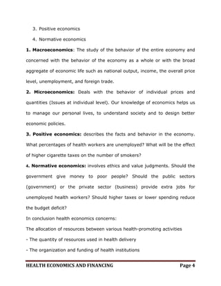 Health economics and financing | PDF