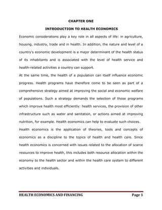 Health economics and financing | PDF
