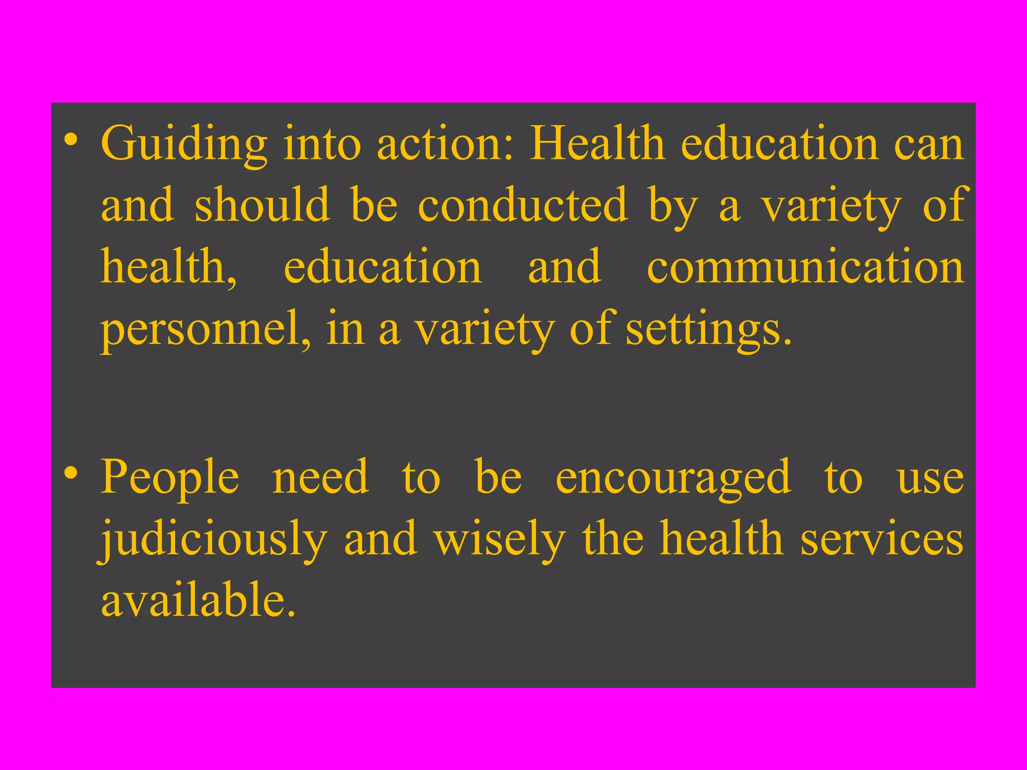 Health education, information and communication | PPT